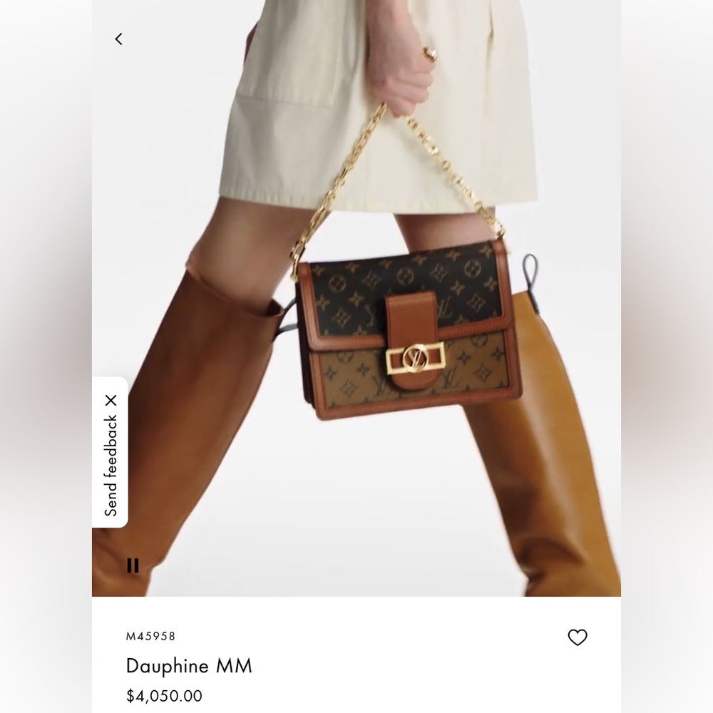 Authentic Louis Vuitton Dauphine MM in Brown and Tan